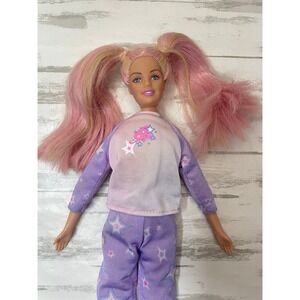 Vtg 2001 Barbie Dream Glow Doll Soft Body Pink Hair with streaks that glow.
